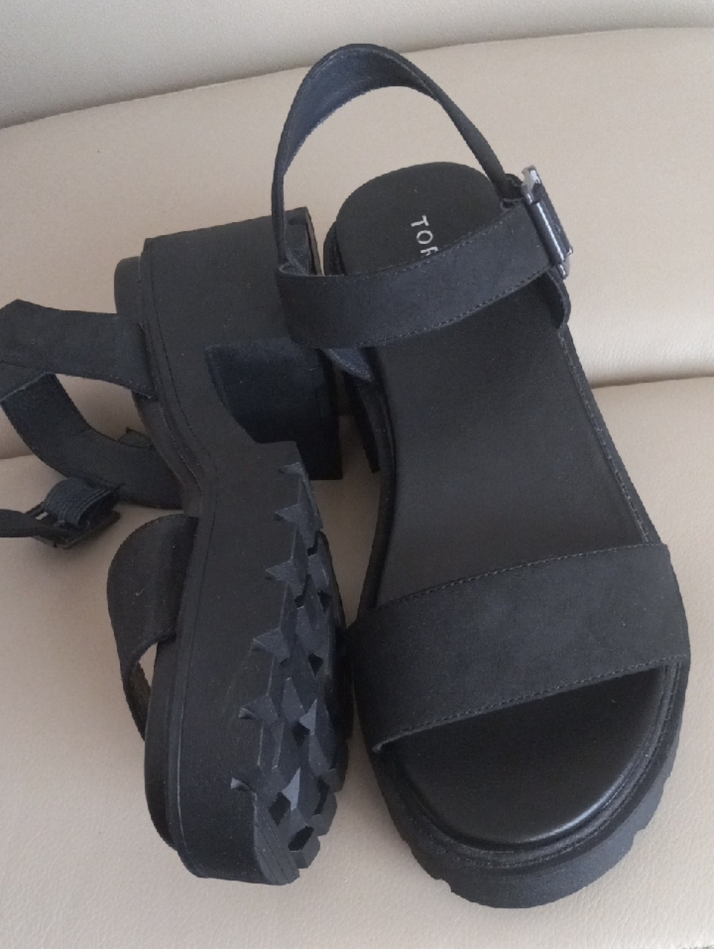 torrid Black Platform Chunky-Heel Sandals with Ankle Buckle - Picture 12 of 16